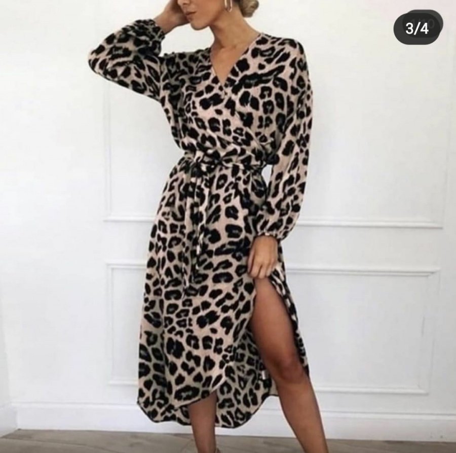 платье из леопардовой ткани фото