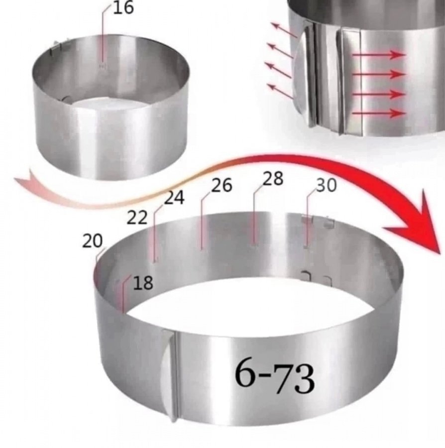 Форма диаметром 22. Форма для торта "Cake Ring" регулируемая 16-30см.. Форма раздвижная 16-30. Форма кондитерская раздвижная "кольцо" от d16 до 30см 1530. Раздвижное кольцо для торта Cake Ring 16-30 см.